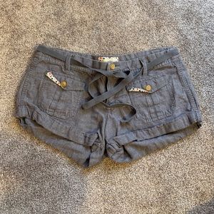 AE Aerie - gray tie front shorts